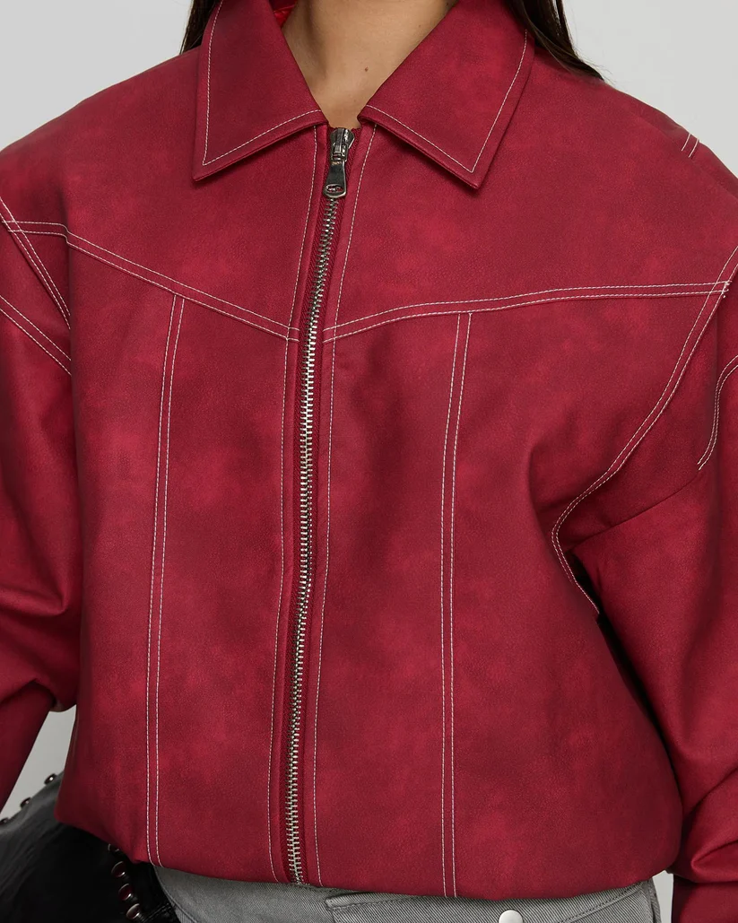 Crimson Bomber Jacket