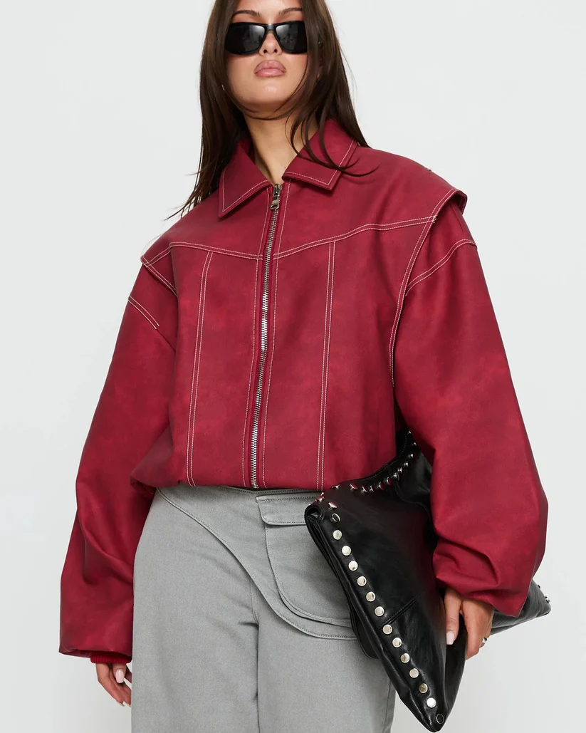 Crimson Bomber Jacket